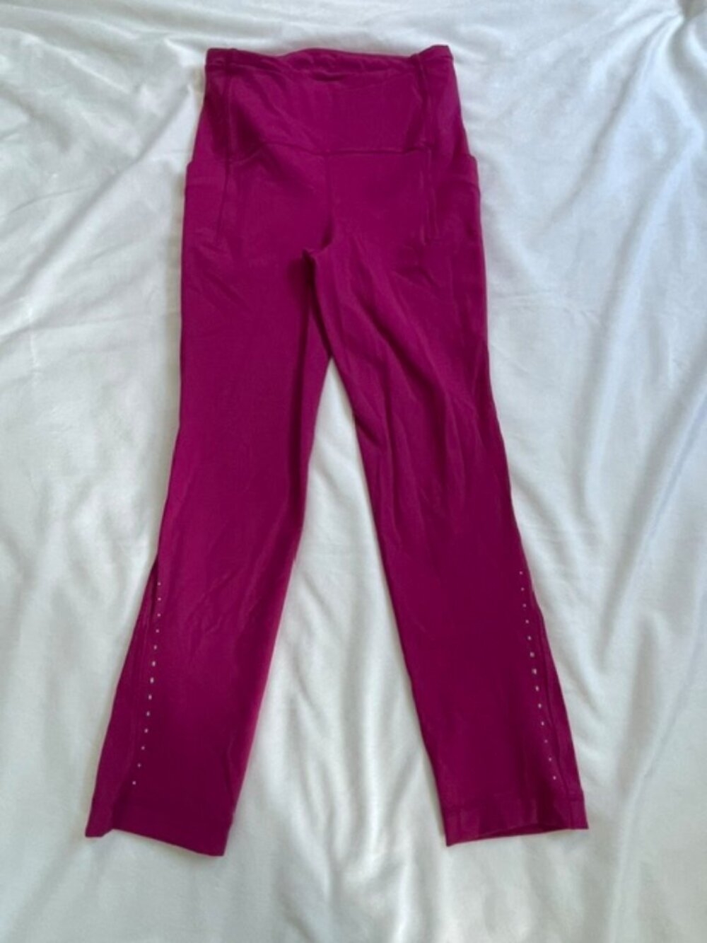 Lululemon Women' Fast Free High-Rise Skinny Crop Leggings, Pink, Size 4